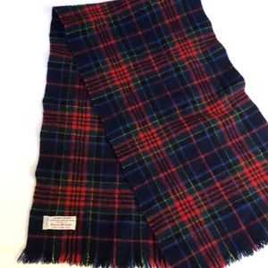 Vintage Glen Cairn 100% Pure Merino Wool Plaid Scarf - approximately 41” x 11”
